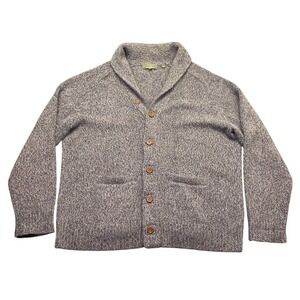 J.L. Powell XXL Shawl Collar Cardigan Geelong Wool Cashmere Alpaca Brown Marl